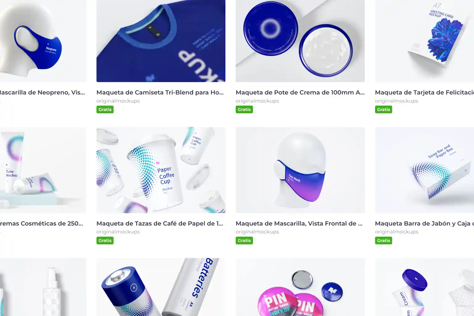 Ejemplos de mockups gratuitos disponibles en mockupfree.com